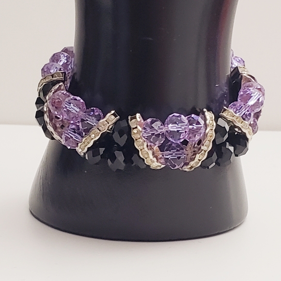 Swarovski Crystal Beaded and Rhinestone Stretch Bracelet - Picture 6 of 6